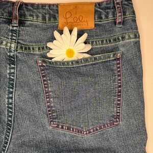 Lilly Pulitzer Jeans with Pink & Green Stitching, Women’s Size 6
